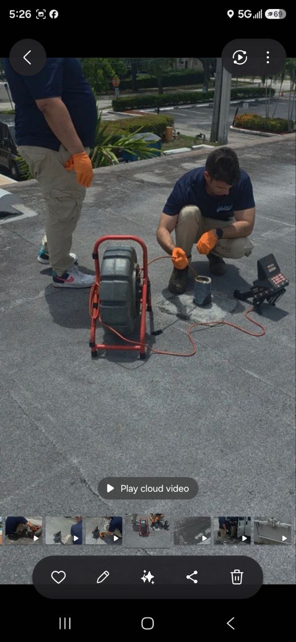 Sewer scope camera inspection of underground drain line