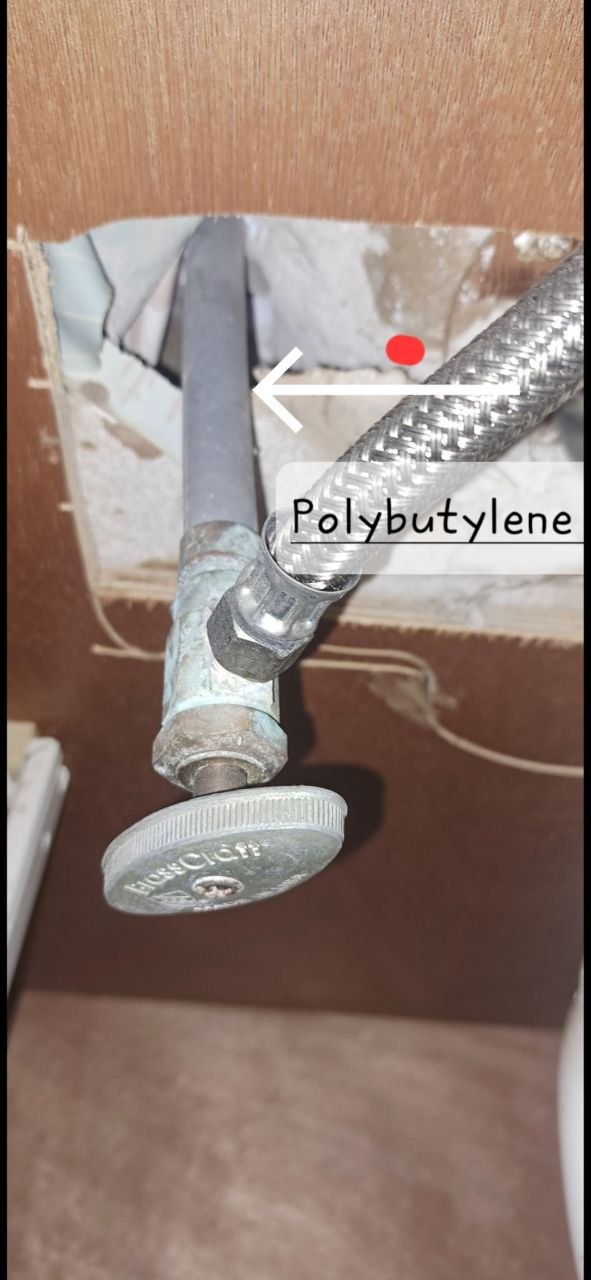 Polybutylene plumbing supply line found during inspection